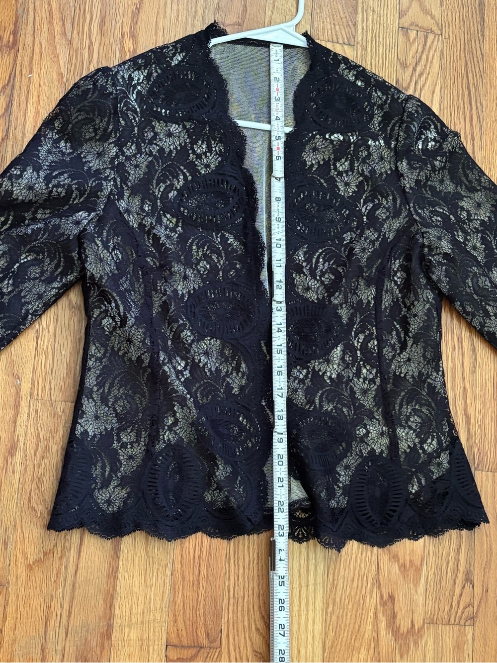 Damianou Black Lace 3 Pc Set 90s Vintage Midi Made in USA Autumn Wedding Large - Picture 16 of 16